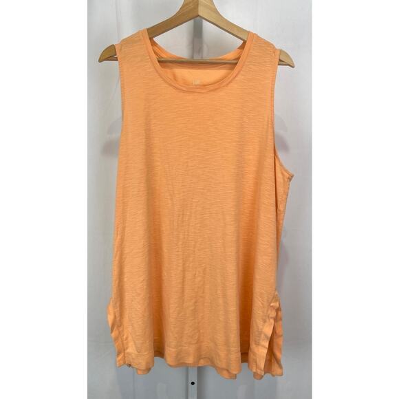 J. JILL Pima Cotton Sleeveless Tunic Tank Top Orange Peach Size XL - Picture 9 of 9